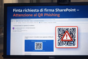 Finta richiesta di firma digitale via SharePoint: il nuovo phishing con QR Code